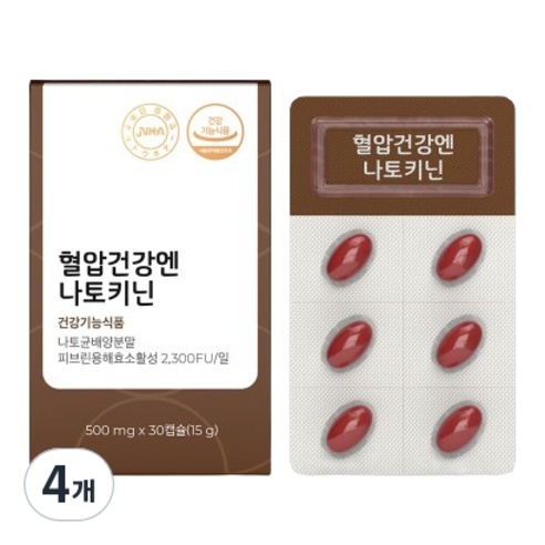 [SaleNOWㅣ인기상품] 혈압건강엔 나토키닌 15g 30정, 4개 [세일나우ㅣ추천상품]
