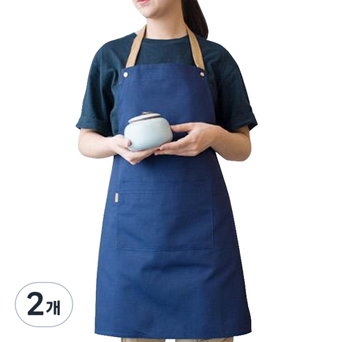 루아뜨 길이조절 방수 앞치마, 네이비, 2개