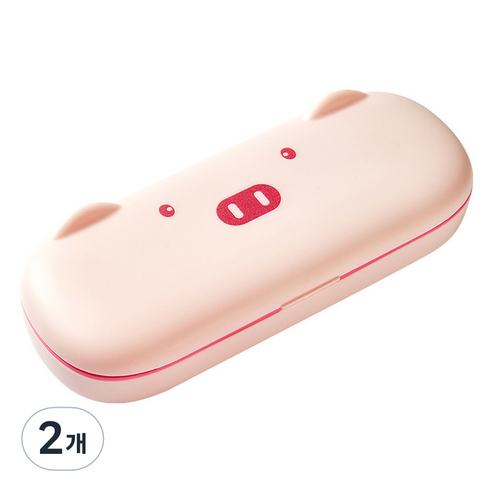 올룸 큐티 피그 2단 필통, 핑크, 2개