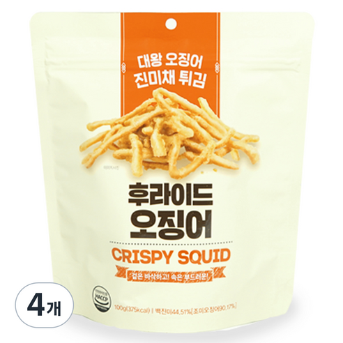 생자연 후라이드 오징어, 100g, 4개