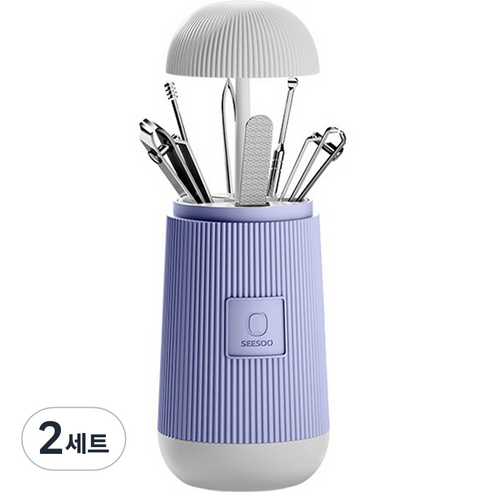 리마 팝업 올인원 위생도구 6종 + 케이스 패키지 세트, 퍼플, 2세트