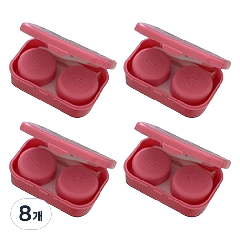 헬씨닷 배색 칼라 영문 렌즈통, 핑크, 8개