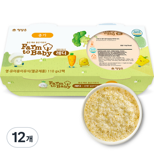 팜투베이비 레디 실온이유식 중기, 닭가슴살, 110g, 12개