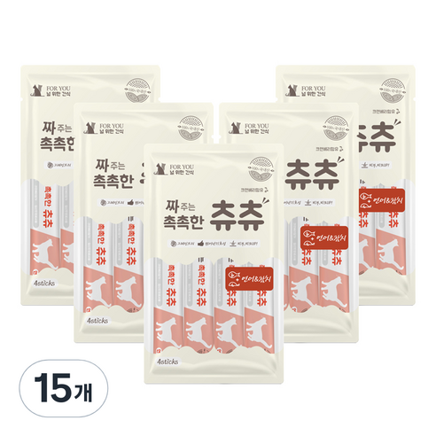 짜주는 촉촉한 츄츄 연어참치 고양이 간식 4p, 56g, 15개