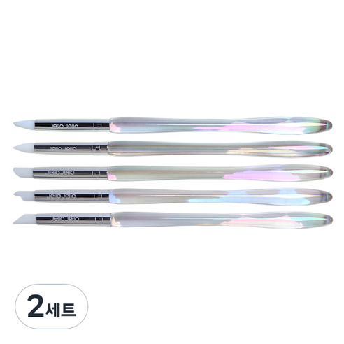 젤로젤로 네일 실리콘 파우더 브러쉬 매직툴 5종 세트, 홀로그램, 2세트