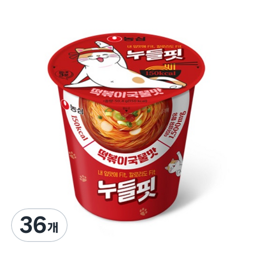 누들핏 떡볶이 국물맛 50.4g, 36개