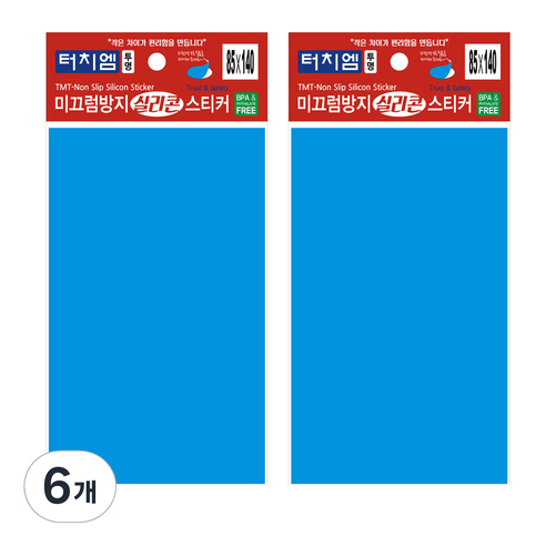 터치엠 미끄럼방지 실리콘 스티커, 6개, 투명