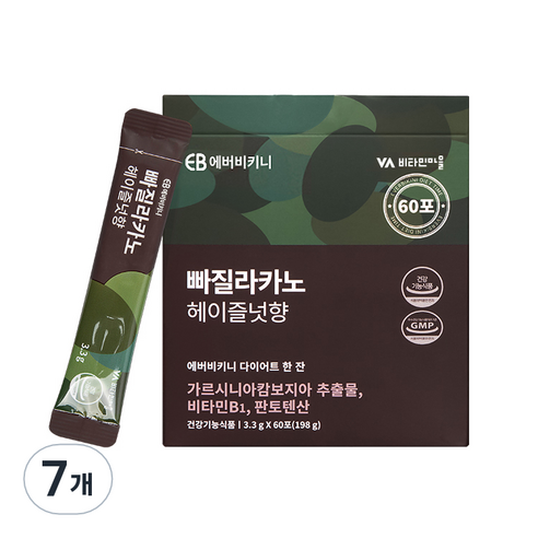 에버비키니 빠질라카노 헤이즐넛향 가르시니아 다이어트 커피, 3.3g, 7개