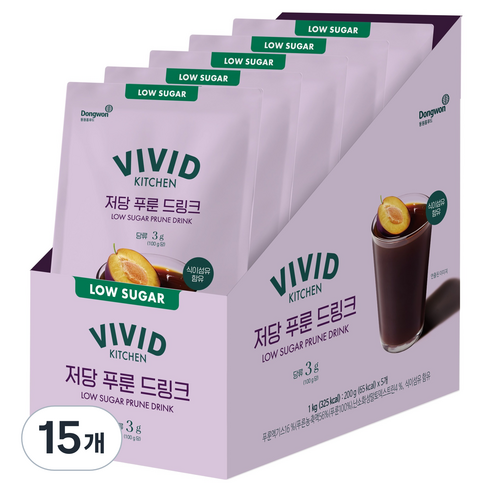 비비드키친 저당 푸룬 드링크, 15개, 200g