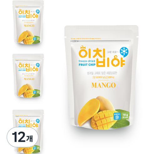 이치비야 동결건조 과일칩 망고 18g, 12개