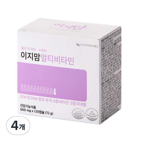 이지맘 멀티비타민, 120정, 4개