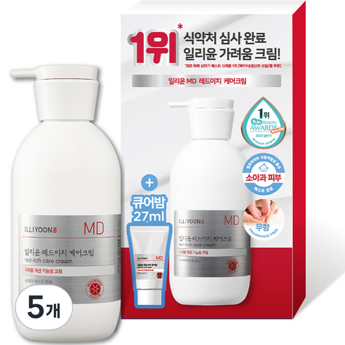 일리윤 MD 레드이치 케어 크림 무향 330ml 세트, 5개