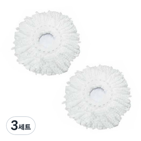 아이리빙 회전물걸레 청소기용 리필걸레 화이트 원형판 지름 16cm, 3세트