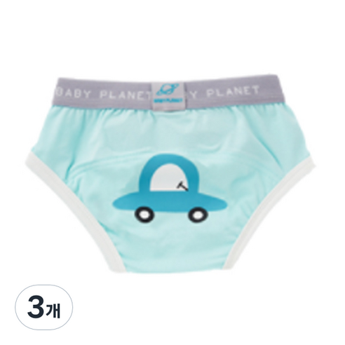 베이비플라넷 밤부 배변훈련팬티 부릉부릉 자동차, 혼합색상, 3개
