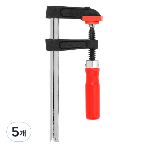 워크프로 스틸바 L클램프 우드핸들 50 x 150 mm WP232025, 5개