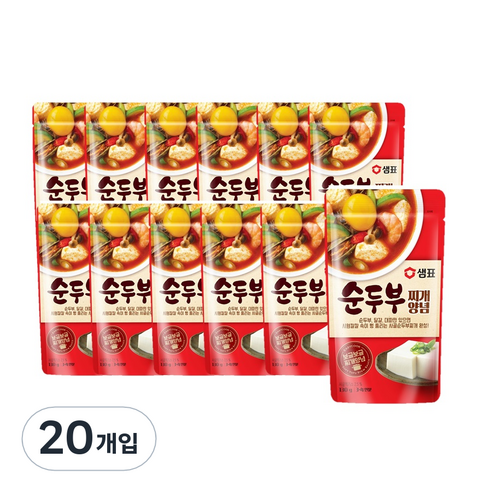 샘표 순두부 찌개양념, 130g, 20개