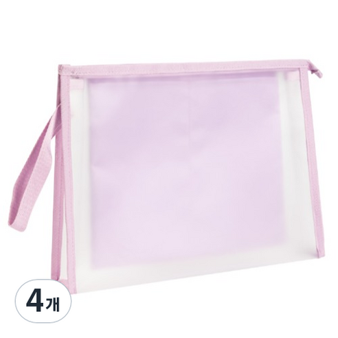 델리 삼각 투포켓 스트랩 파우치 A4 PP109, 퍼플립, 4개