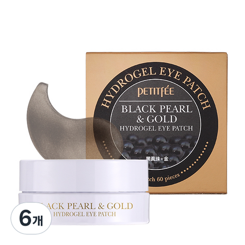 쁘띠페 흑진주 골드 하이드로겔 아이패치, 60개입, 6개