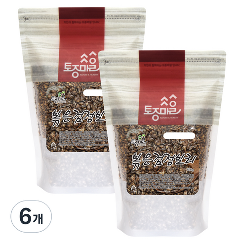 토종마을 국산 볶은 검정 보리, 500g, 6개