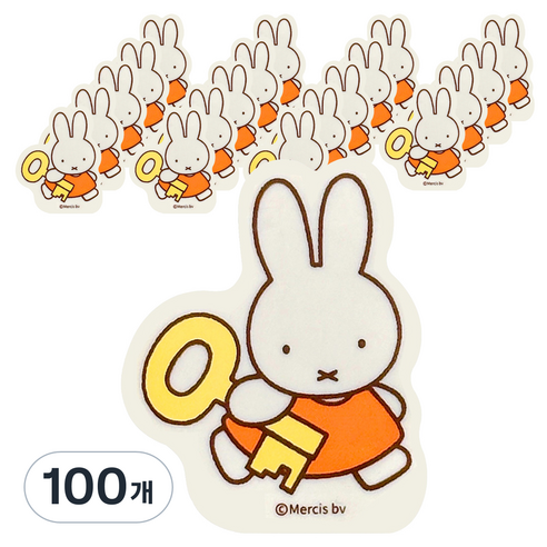 조선문방구 미피 모양 지우개, 오렌지 토끼, 100개