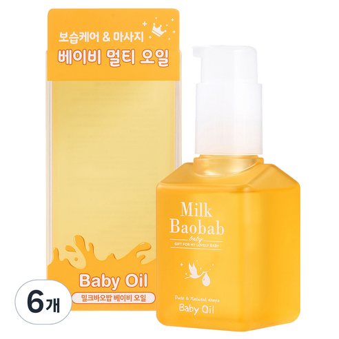 밀크바오밥 베이비 고보습 저자극 멀티 오일, 100ml, 6개