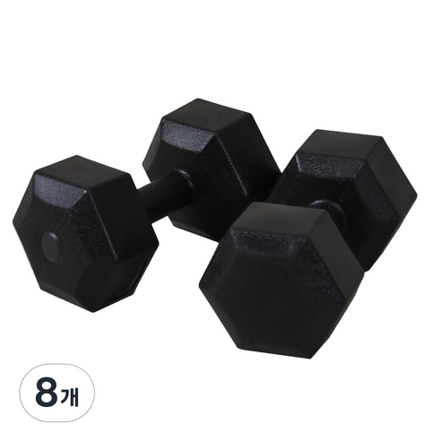 이고진 블랙육각 덤벨, 4kg, 8개