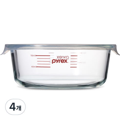 파이렉스 코렐 계량 원형 저장용기 960ml, 4개, 단품