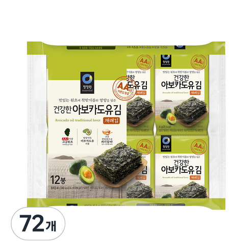 청정원 건강한 아보카도유김 재래김, 48g, 6개