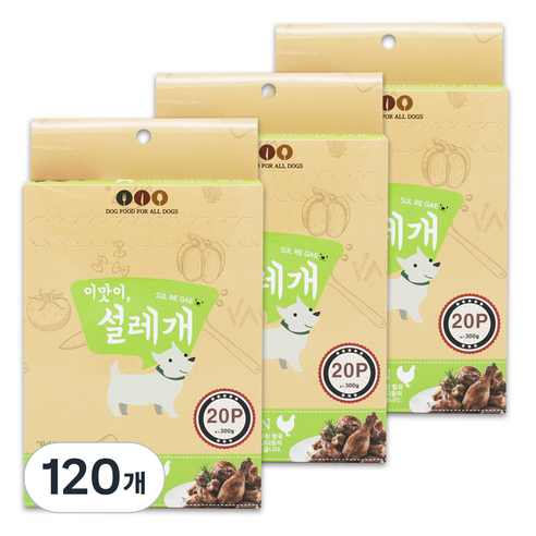 설레개 강아지간식, 치킨, 300g, 6개
