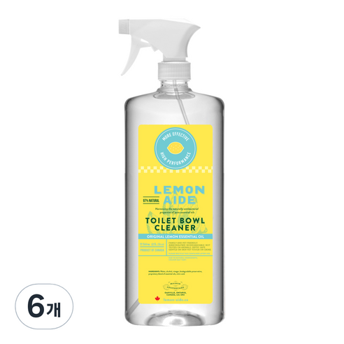 레몬에이드 변기세정제 오리지널 레몬, 750ml, 6개