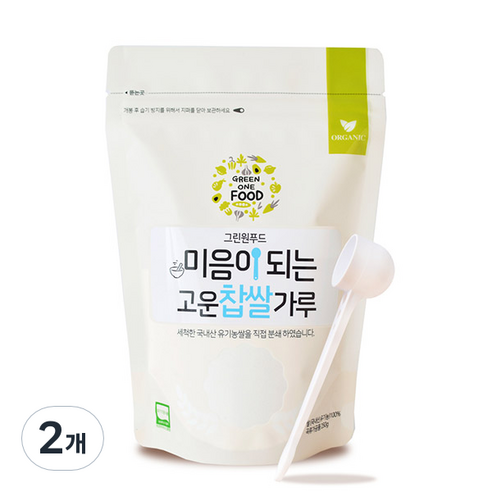 그린원푸드 미음이되는 고운찹쌀가루, 250g, 2개
