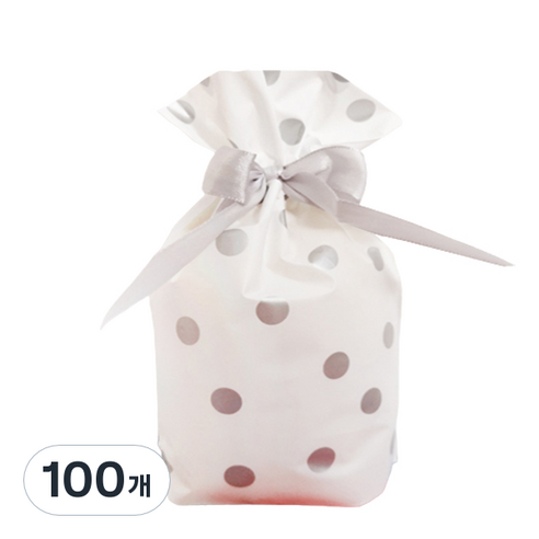 마켓감성 주머니 포장 봉투 50p, 실버도트, 100개