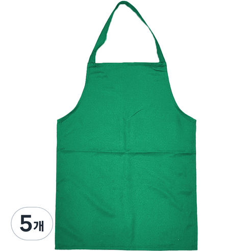 손님용 식당용 업소용 미니 목걸이형 앞치마, 그린, 5개