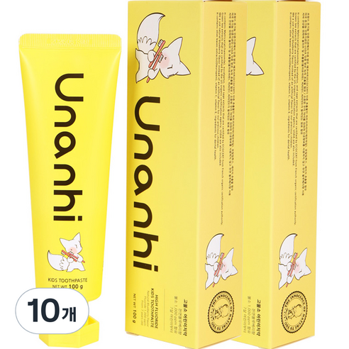 유난히 유아용 또바기 고불소 어린이 치약 블루베리향, 100g, 10개