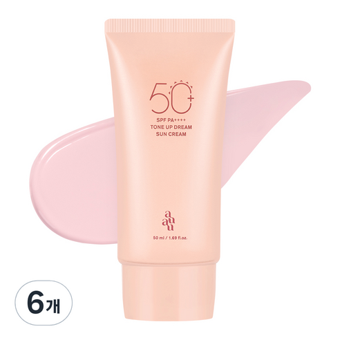 아유아유 톤업드림 선크림 SPF50+ PA++++, 50ml, 6개