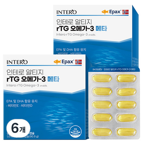 인테로 알티지 rTG 오메가 3 메타 90.9g, 90정, 6개