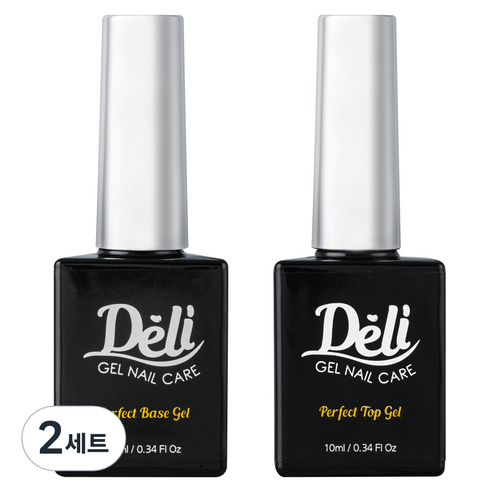 델리뷰티 퍼펙트 베이스 젤 10ml + 퍼펙트 탑젤 10ml 세트, 혼합색상, 2개