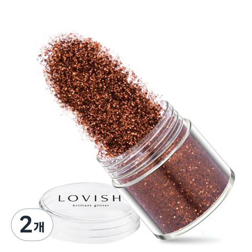 러비쉬 프리미엄 네일 글리터 10g, LVS-016 다크브라운, 2개