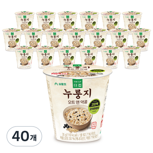 심플잇 더컵누룽지 오트 앤 약콩, 30g, 40개