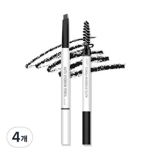 에네스티 오토 듀얼 펜슬 아이브로우 0.18g, 01 블랙, 4개