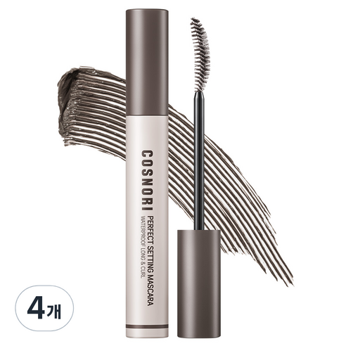 코스노리 퍼펙트세팅 워터프루프 마스카라 롱앤컬 7ml, 04 딥애쉬, 4개