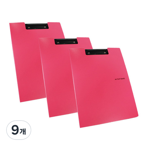 드림 칼라 컬렉터 클립보드 A4, 분홍색, 9개