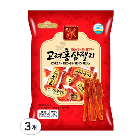 일광제과 고려홍삼젤리, 280g, 3개