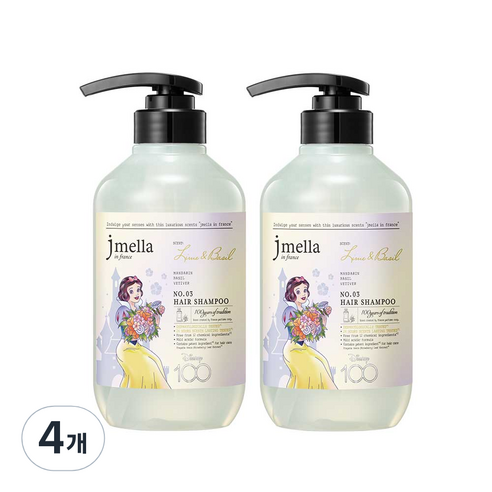 제이멜라 디즈니100 에디션 라임 앤 바질 헤어 샴푸, 4개, 500ml