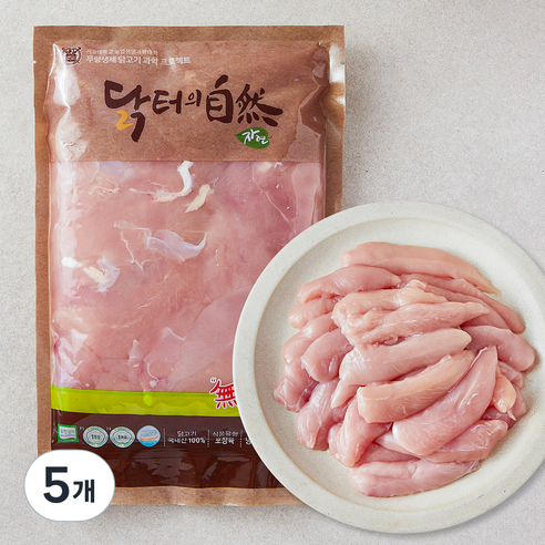 마니커 닭터의자연 무항생제 인증 1등급 닭안심, 1kg, 5개