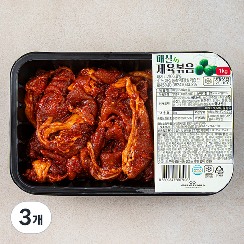 꿀맛나는세상 매실in 제육볶음, 1kg, 3개