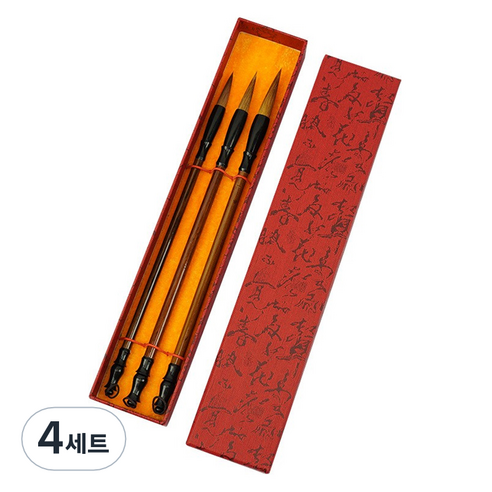 마다꾸미 연습용 낭호필 서예붓 3종, 4세트, 대/중/소