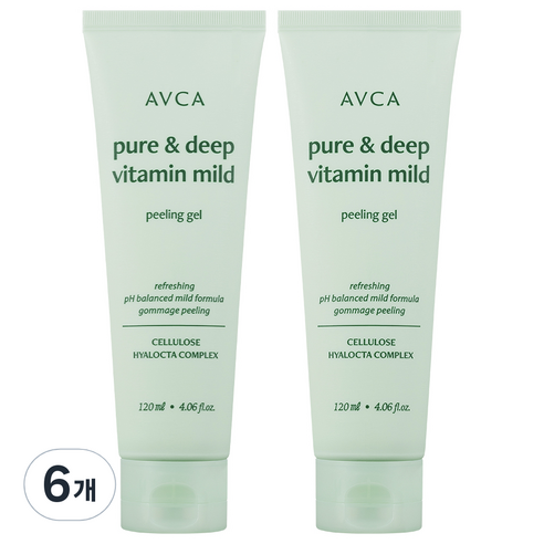 아브카 퓨어 앤 딥 비타민 저자극 약산성 필링 젤, 120ml, 6개
