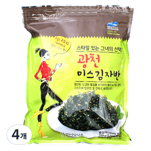 한아담식품 광천 미스 김자반, 500g, 4개