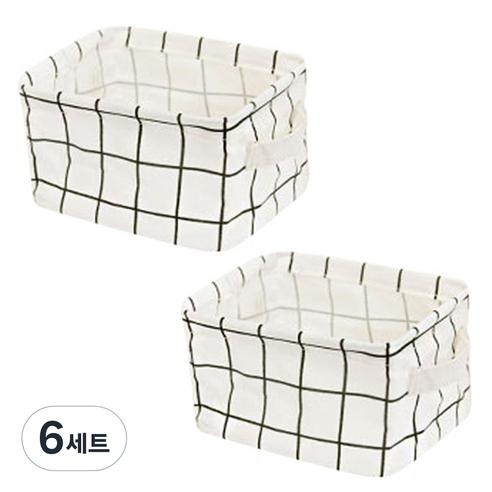 더자카 패브릭 사각 바스켓 2종, G타입, 6세트